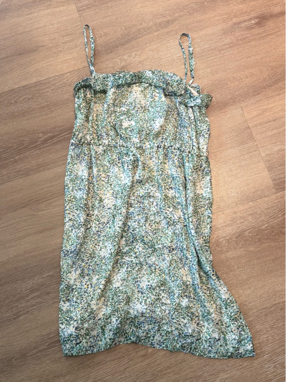 J. Crew Silk Green and Blue Floral Mini Sundress